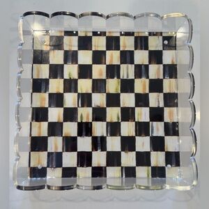 MacKenzie Childs Acrylic Scalloped Tray with Magnetic Mat - Customizable